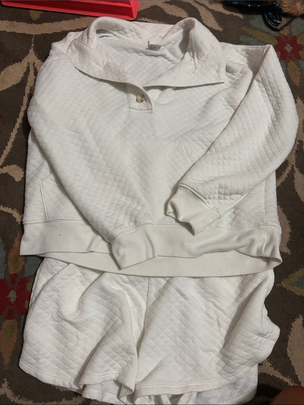 stars above Cream Quilted Pullover Lounge Top & Shorts Set